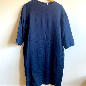 MUJI Navy Poplin Dress (M)